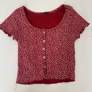 cropped button up shirt🍓